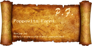 Poppovits Fanni névjegykártya